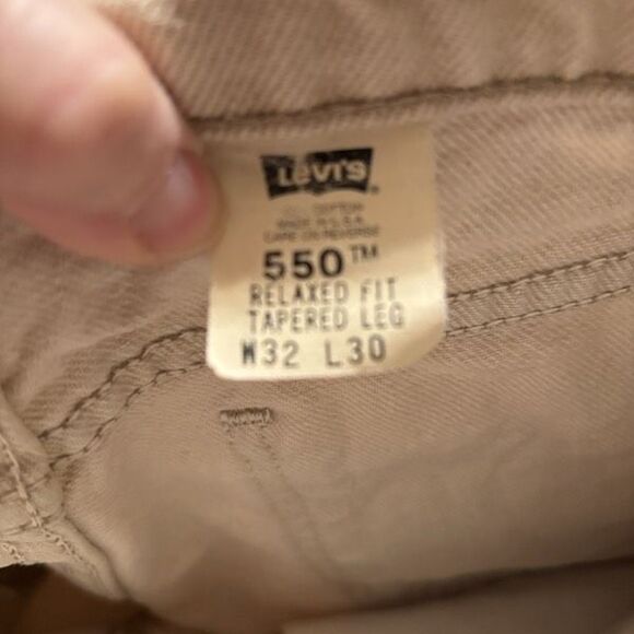 Levi’s 550 Relaxed Fit Tapered Leg Orange Tab Size 32x30 Light Tan Jeans - Picture 6 of 7